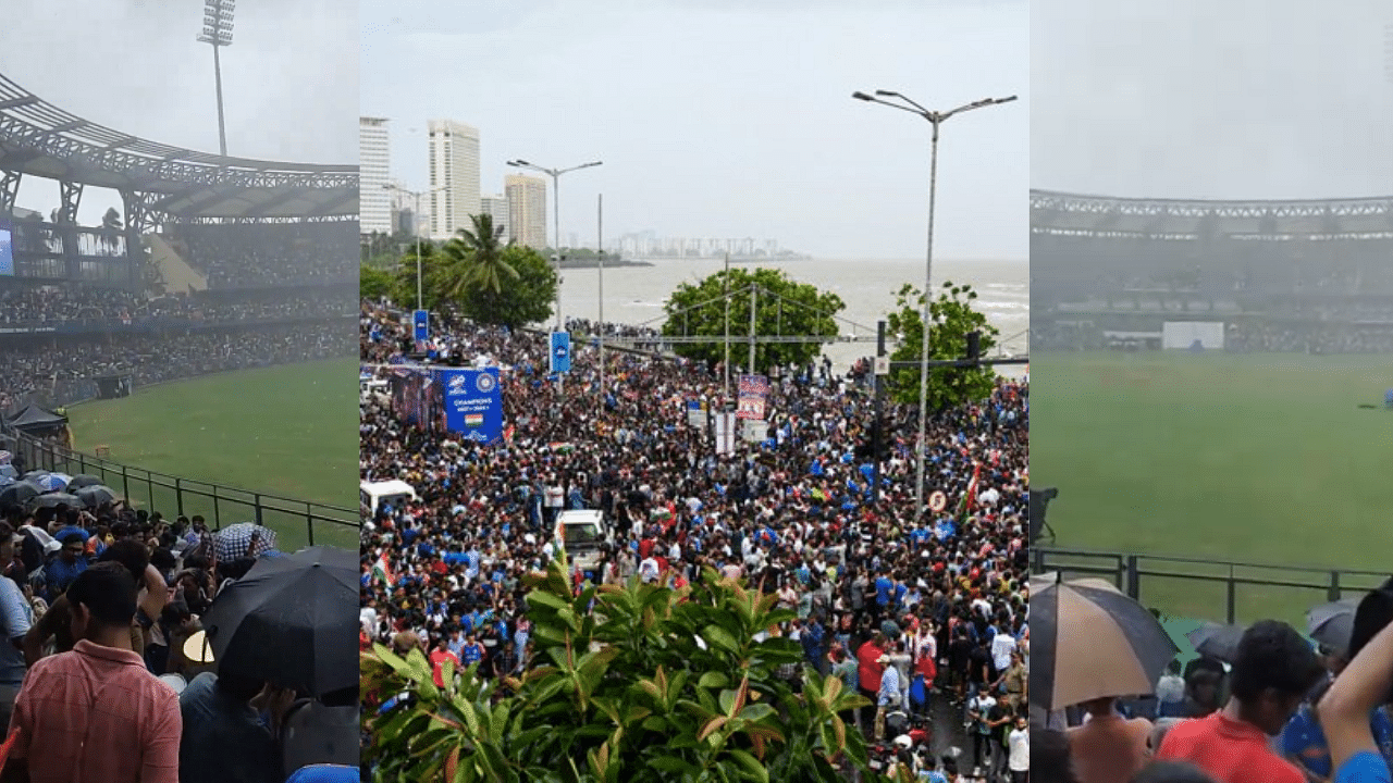 Team India Parade: வான்கடே மைதானம் நோக்கி ஊர்வலமாக சென்ற வீரர்கள்.. கொட்டும் மழையில் ரசிகர்கள் உற்சாக வரவேற்பு..!