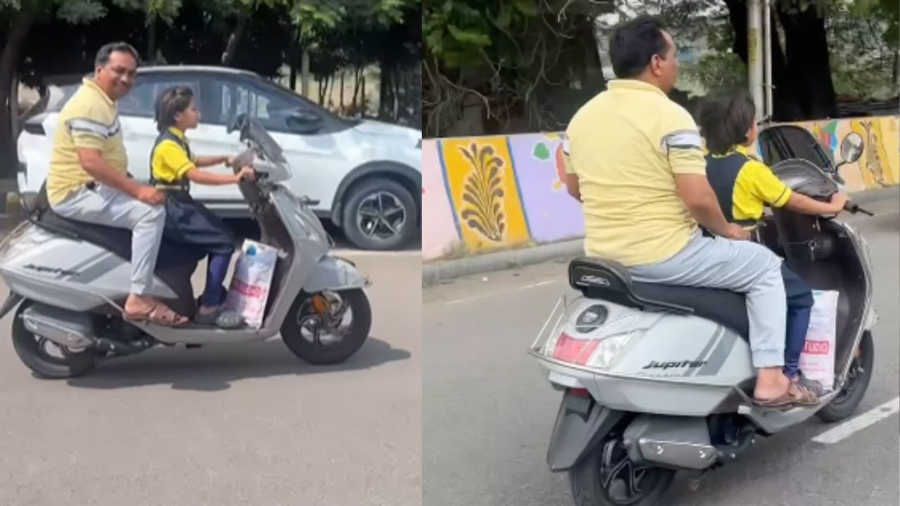 Viral Video : இருசக்கர வாகனம் ஓட்டிய பள்ளி சிறுமி.. சர்ச்சையை கிளப்பிய வீடியோ.. இணையத்தில் வைரல்!