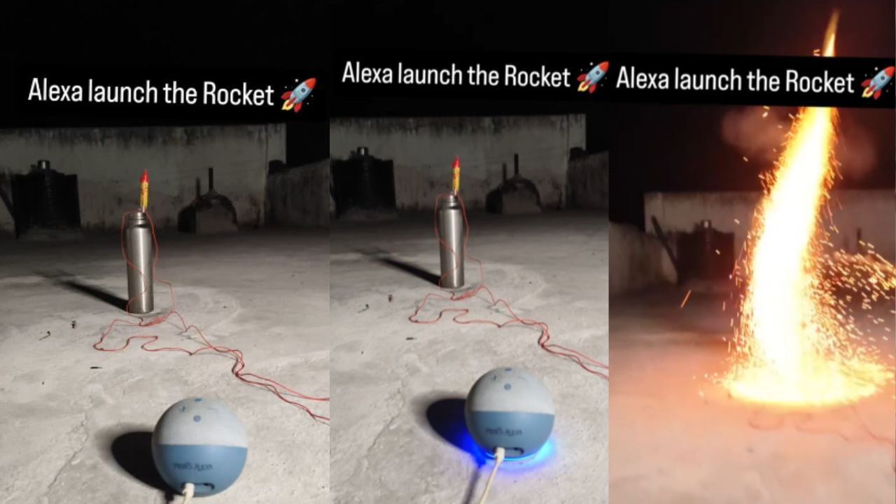 Viral Video : “Alexa Launch the Rocket”.. நவீன முறையில் பட்டாசு வெடித்த இளைஞர்.. இணையத்தை கலக்கும் வீடியோ!