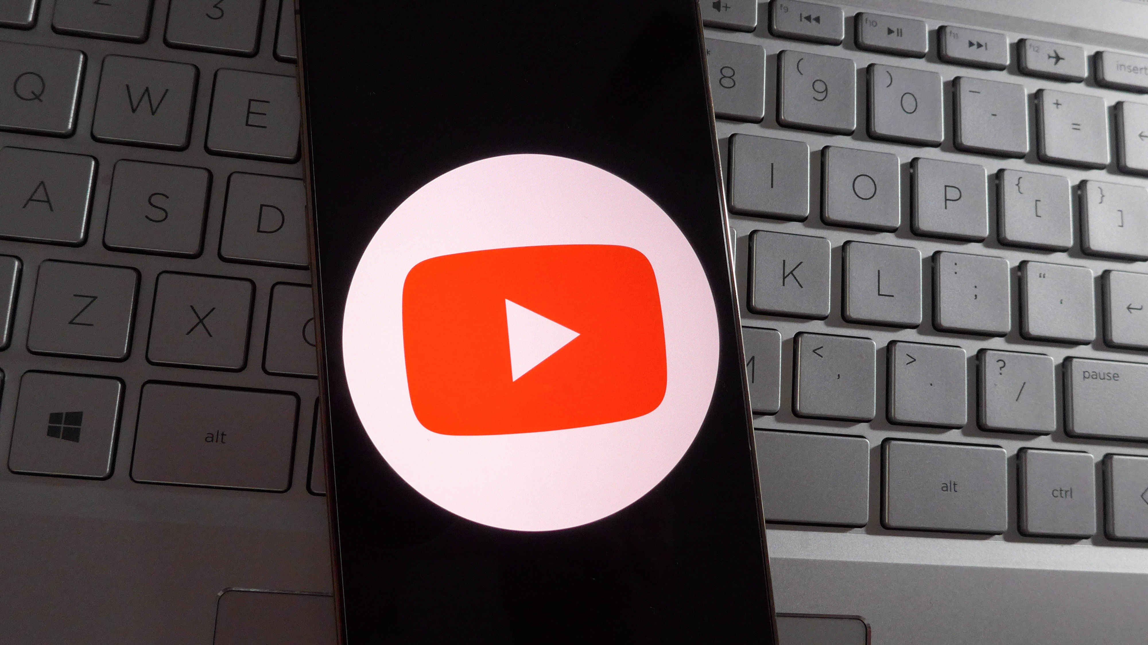 In this photo illustration, Youtube App logo is displayed on