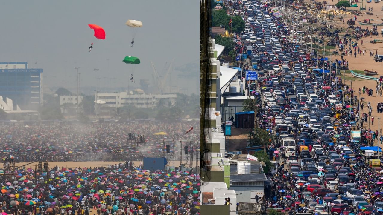 Chennai Air Show: கதி கலங்கிய மெரினா.. தண்ணீர் இன்றி தவித்த மக்கள்.. திணறிய காவல்துறை!